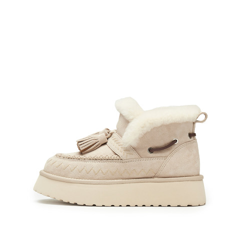 思加图2025冬季新款雪顶松松雪地靴保暖短靴厚底增高时装靴女靴D1124DD5