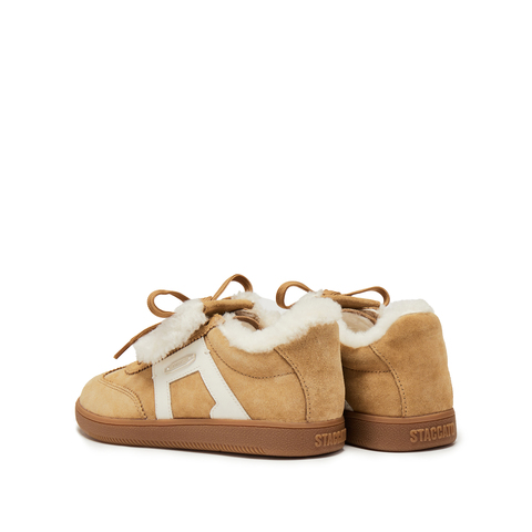 思加图2025冬季新款小音符保暖毛毛鞋德训鞋休闲鞋女鞋子EE925DM5