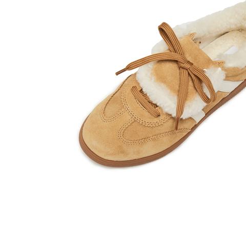 思加图2025冬季新款小音符保暖毛毛鞋德训鞋休闲鞋女鞋子EE925DM5