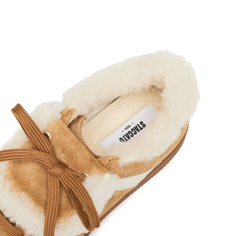 思加图2025冬季新款小音符保暖毛毛鞋德训鞋休闲鞋女鞋子EE925DM5