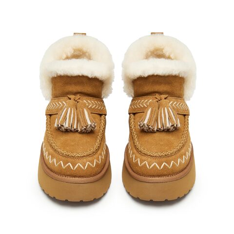 思加图2025冬季新款雪顶松松雪地靴保暖短靴厚底增高时装靴女靴D1124DD5