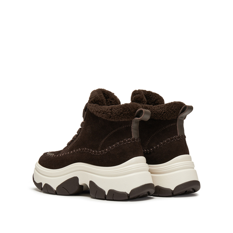 思加图2025冬季新款复古雪地靴保暖短靴厚底增高时装靴女Y9122DD5