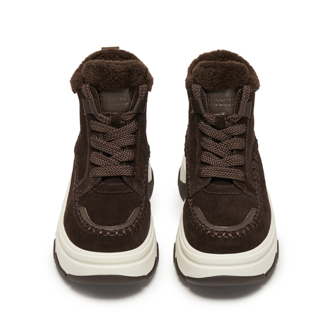 思加图2025冬季新款复古雪地靴保暖短靴厚底增高时装靴女Y9122DD5