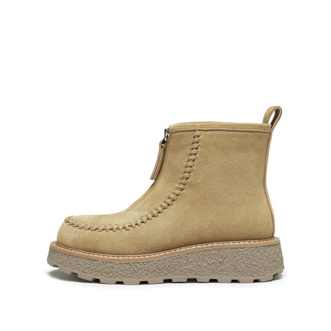 思加图2025冬季新款复古雪地靴加绒保暖短靴厚底时装靴女L7708DD5