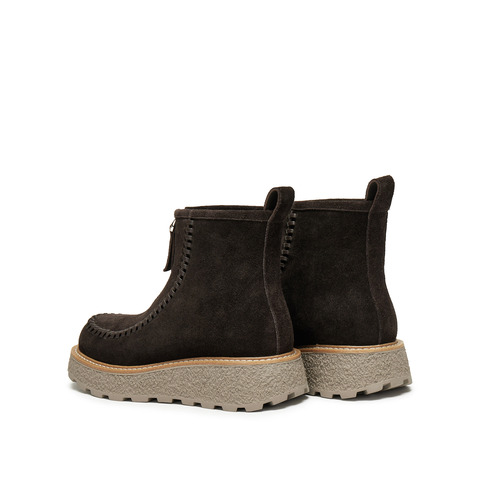 思加图2025冬季新款复古雪地靴加绒保暖短靴厚底时装靴女L7708DD5