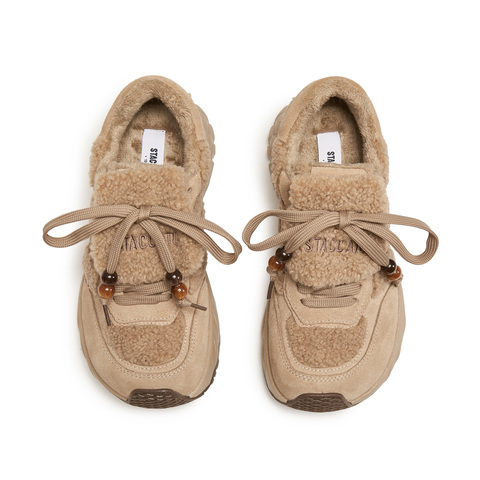 思加图2025冬季新款毛毛鞋保暖厚底增高运动休闲鞋女鞋子J5925DM5