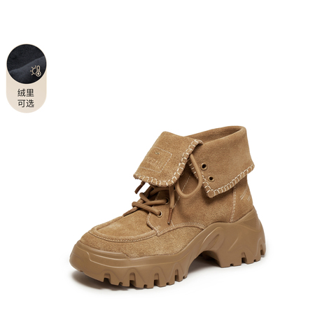 思加图2025冬季新款高岭之歌工装靴运动靴中靴厚底女户外EIX01DZ5