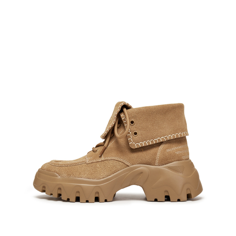 思加图2025冬季新款高岭之歌工装靴运动靴中靴厚底女户外EIX01DZ5