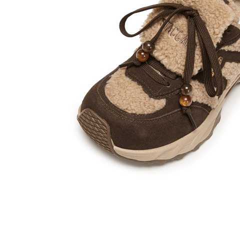 思加图2025冬季新款毛毛鞋保暖厚底增高运动休闲鞋女鞋子J5925DM5