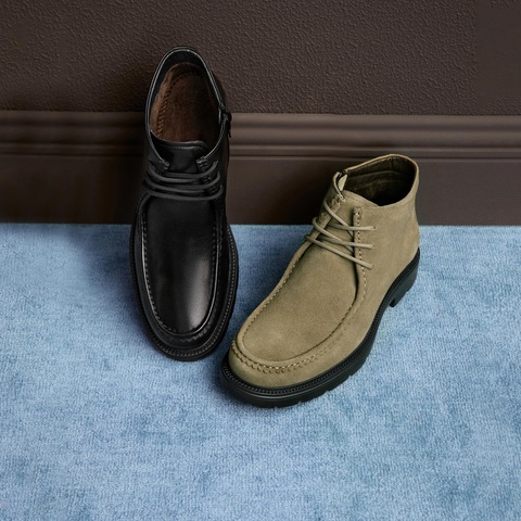 思加图2025冬季新款理查德马丁靴短靴复古低靴粗跟男靴子H1547DD5