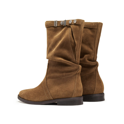 思加图2025冬季新款原野牧歌西部靴牛仔靴休闲靴中高靴女EIL03DS5