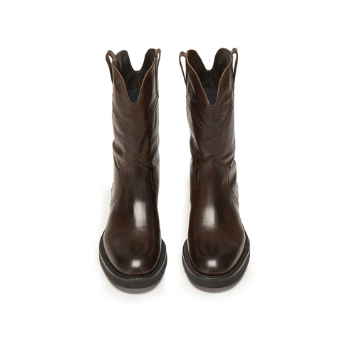 思加图2025冬季新款乌托邦西部靴牛仔靴中靴时装靴女靴子Z0521DZ5