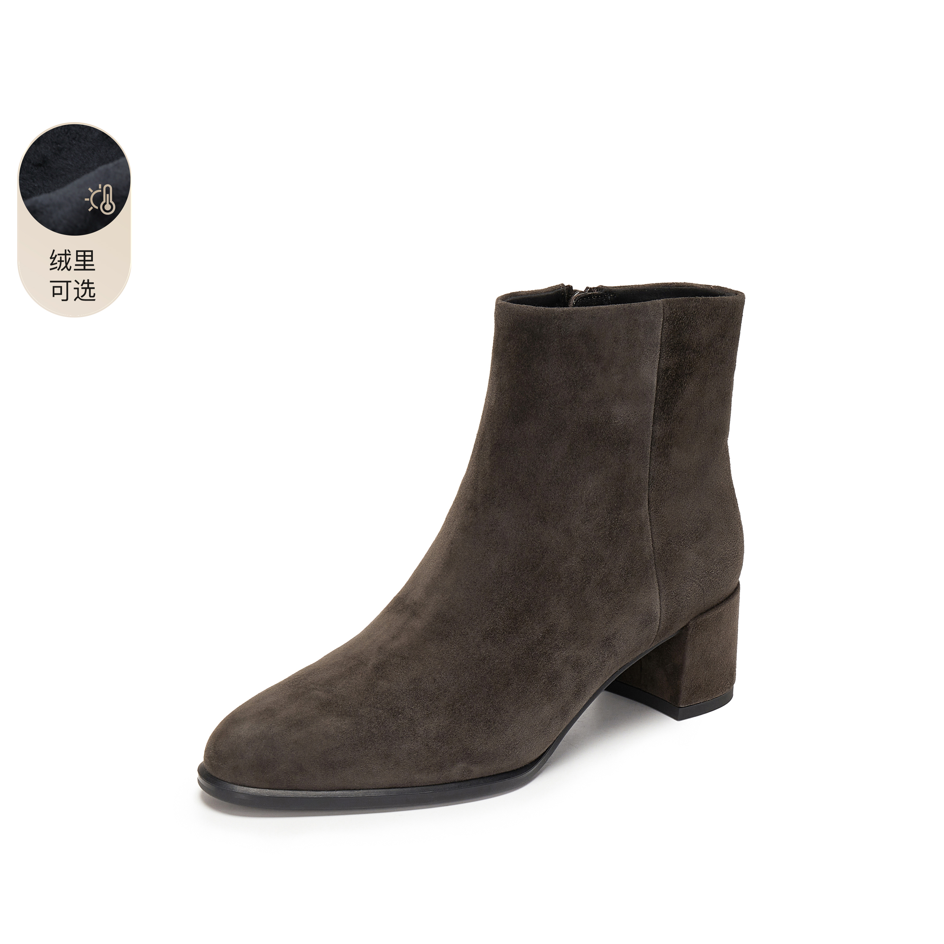 思加图2025冬季新款雾都恋人时装靴粗跟短靴气质通勤女靴EH701DD5
