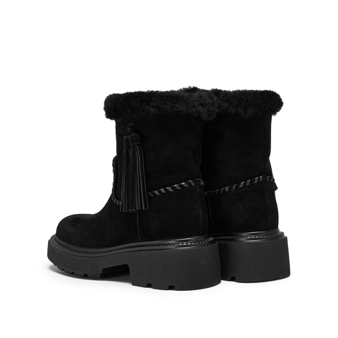 思加图2025冬季新款复古雪地靴加绒保暖中筒时装靴女靴子B5620DZ5