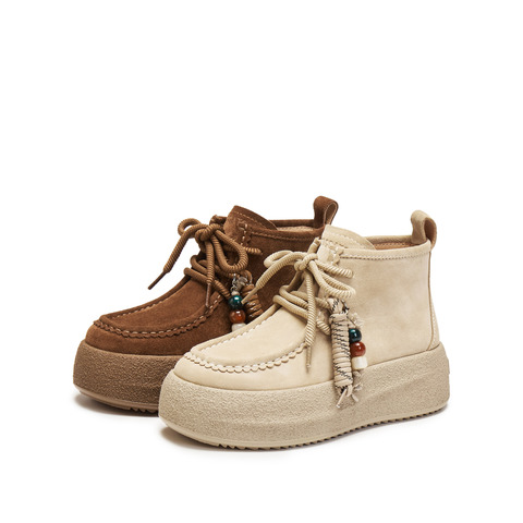 思加图2025冬季新款复古运动靴短靴厚底增高时装靴女靴子J0262DD5