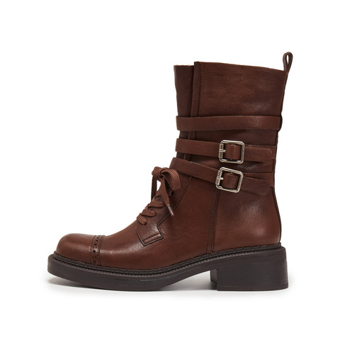 思加图2025冬季新款玫瑰鼓手马丁靴中靴厚底时装靴女靴子EIH02DZ5