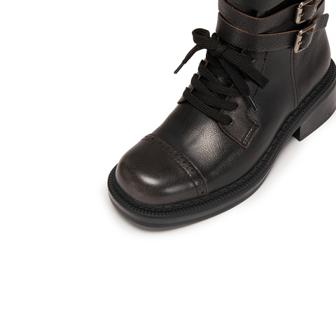 思加图2025冬季新款玫瑰鼓手马丁靴中靴厚底时装靴女靴子EIH02DZ5