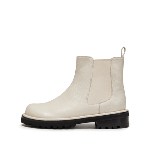 思加图2025冬季新款英伦风切尔西靴短靴时装靴粗跟女靴子B2393DD5