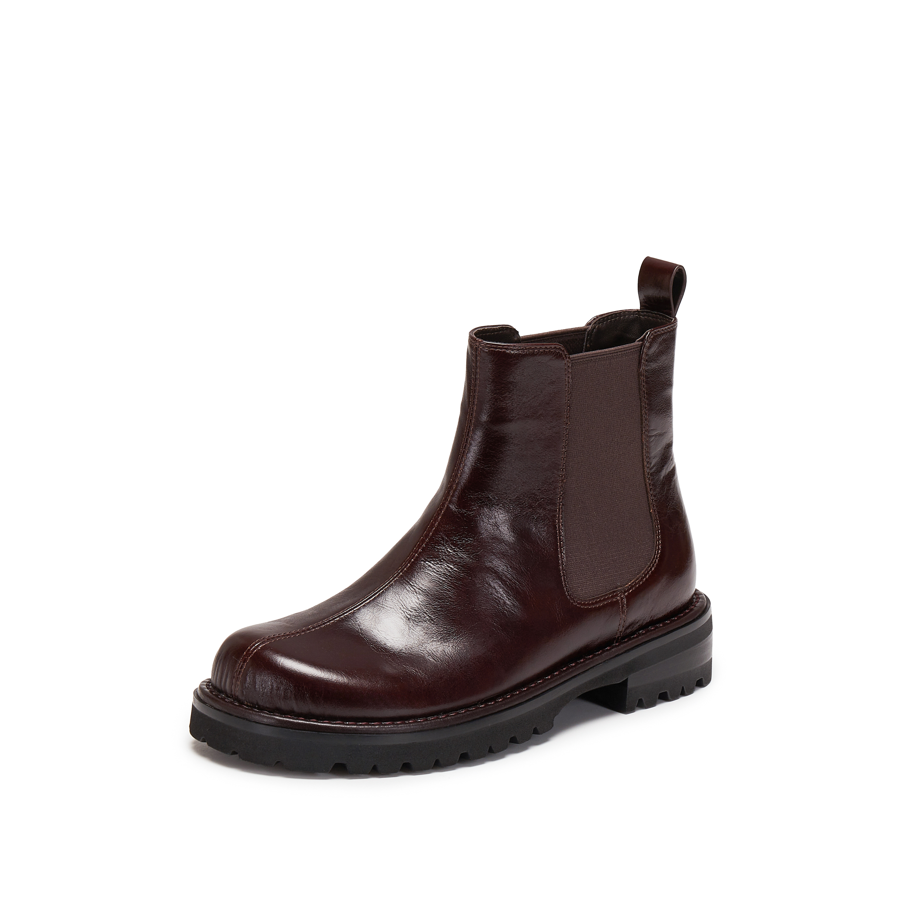 思加图2025冬季新款英伦风切尔西靴短靴时装靴粗跟女靴子B2393DD5