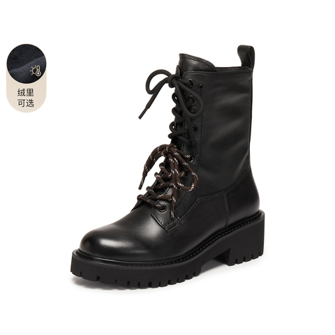 思加图2025冬季新款灵魂乐手马丁靴中筒靴厚底时装鞋女靴EGB51DZ5