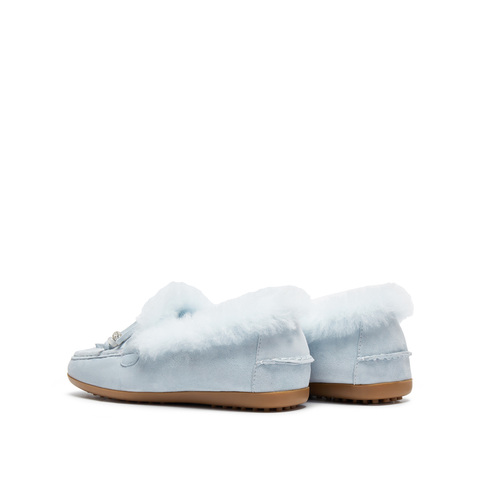 思加图2025冬季新款复古毛毛鞋豆豆鞋保暖毛里平底鞋女鞋A9593DA5