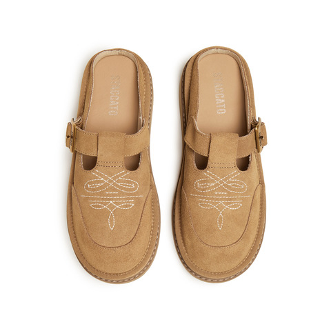 思加图2025冬季新款复古勃肯鞋毛毛鞋厚底增高保暖女鞋子EIY04DH5