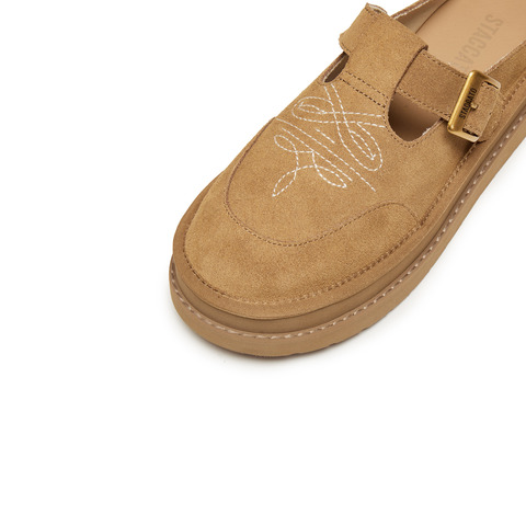 思加图2025冬季新款复古勃肯鞋毛毛鞋厚底增高保暖女鞋子EIY04DH5