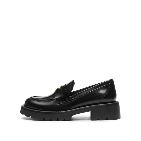 思加图2025春季英伦风乐福鞋厚底增高一脚蹬小皮鞋女鞋9YJ53AA5