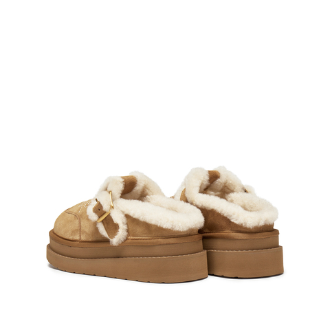 思加图2025冬季新款复古勃肯鞋毛毛鞋厚底增高保暖女鞋子EIY04DH5