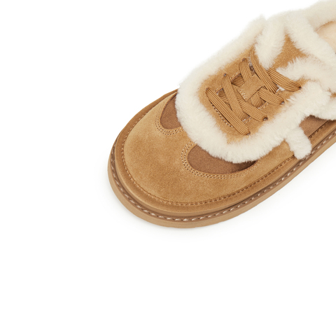 思加图2025冬季新款复古毛毛鞋保暖厚底勃肯鞋厚底半拖女EIY10DH5