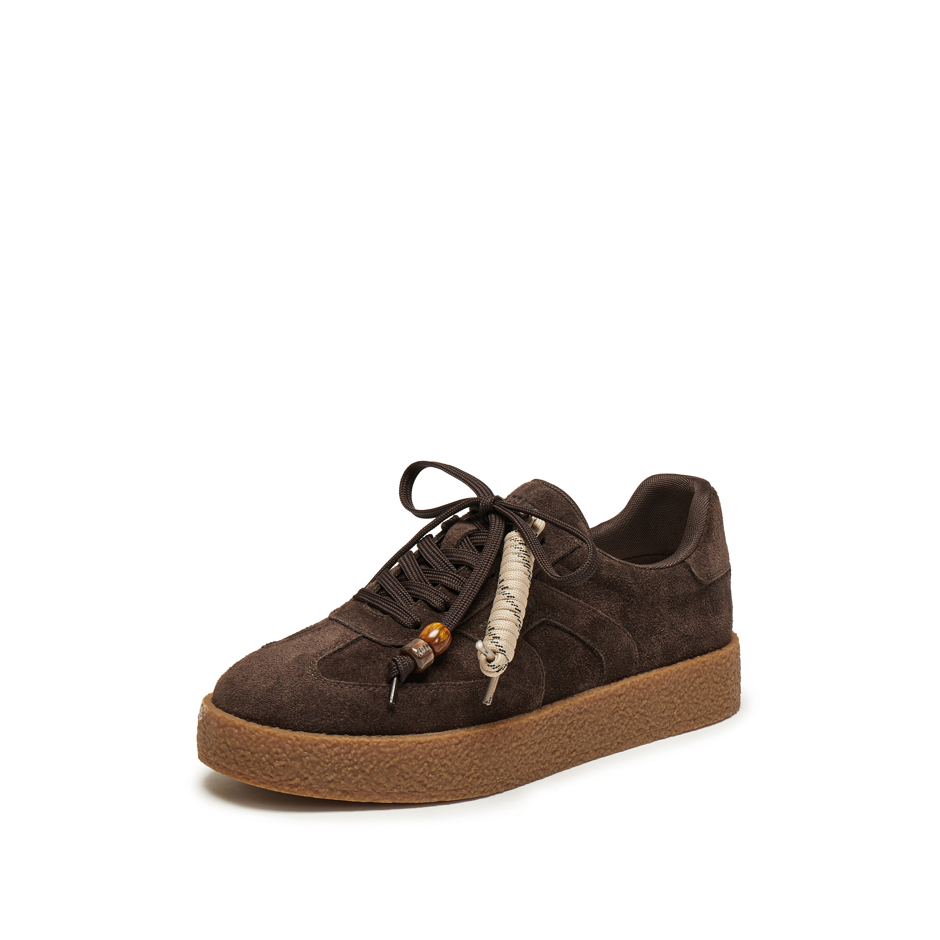 思加图2026春季新款复古德训鞋保暖毛毛鞋厚底休闲鞋女鞋J2551AM6