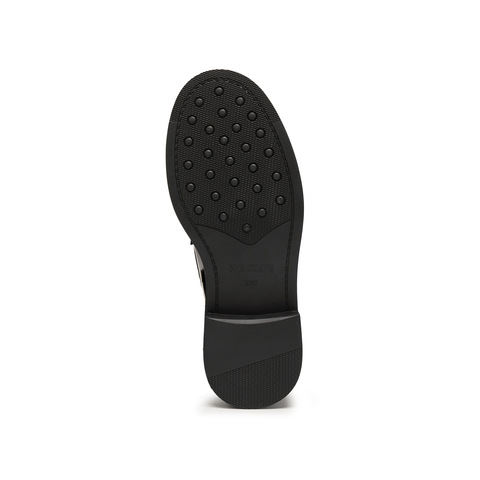 思加图2026春季新款英伦风乐福鞋一脚蹬小皮鞋粗跟女单鞋9UL21AA6