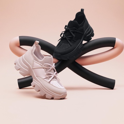 思加图2026春季新款蝴蝶岛老爹鞋厚底增高休闲鞋透气女鞋ECE83AM6