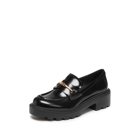 思加图2026春季新款曜金爵士英伦风乐福鞋一脚蹬小皮鞋女EGB55AA6