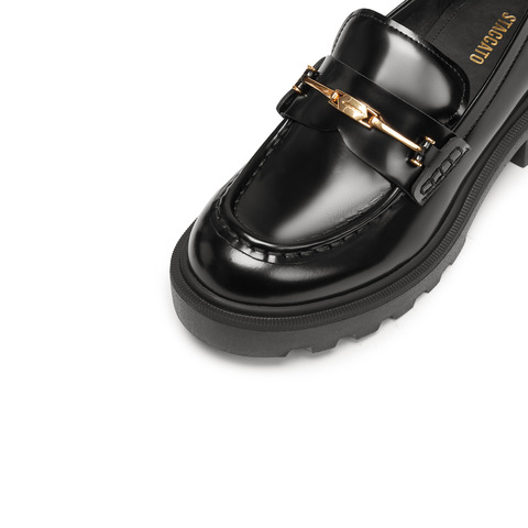 思加图2026春季新款曜金爵士英伦风乐福鞋一脚蹬小皮鞋女EGB55AA6