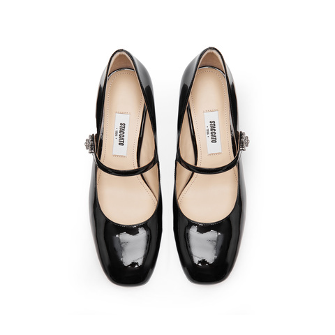 思加图2026春季新款樱桃甜心玛丽珍鞋粗跟浅口单鞋女皮鞋ECQ01AQ6