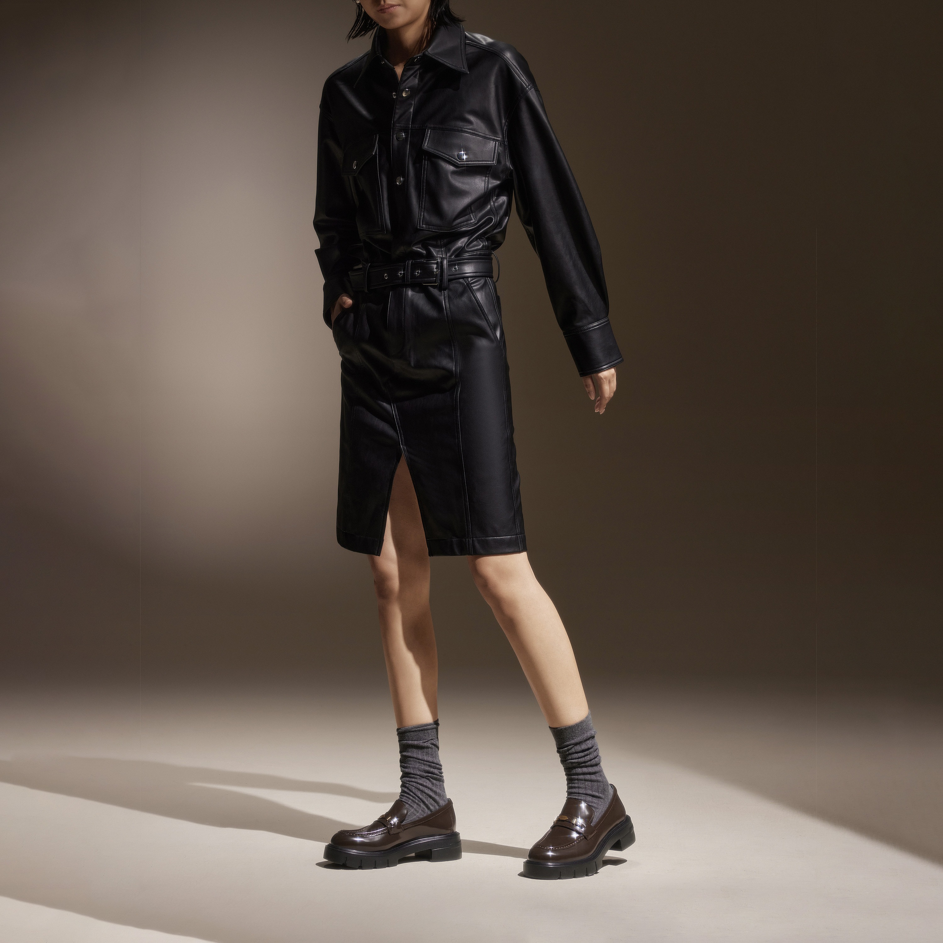 思加图2026春季新款秋叶伯爵乐福鞋厚底增高一脚蹬女单鞋EGB27AA6