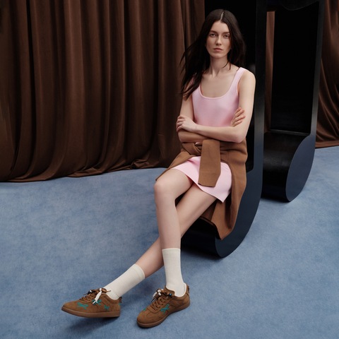 思加图2026春季新款蝴蝶音符德训鞋阿甘鞋休闲鞋平底鞋女EE933AM6