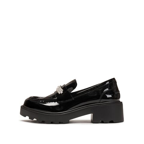 思加图2026春季新款英伦风乐福鞋厚底增高一脚蹬皮鞋女鞋EGB62AA6