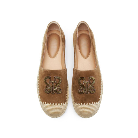 思加图2026春季新款小碎金大麦鞋渔夫鞋懒人一脚蹬女单鞋9UA37AA6