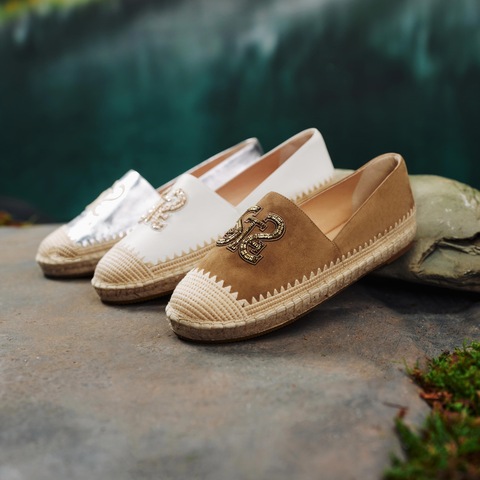 思加图2026春季新款小碎金大麦鞋渔夫鞋懒人一脚蹬女单鞋9UA37AA6