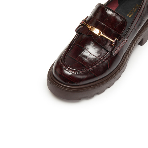 思加图2026春季新款曜金爵士英伦风乐福鞋一脚蹬小皮鞋女EGB55AA6