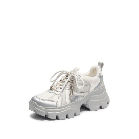 思加图2026春季新款百搭老爹鞋小白鞋厚底运动休闲鞋女鞋ECE14AM6