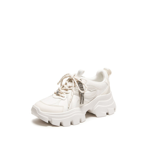 思加图2026春季新款百搭老爹鞋小白鞋厚底运动休闲鞋女鞋ECE14AM6