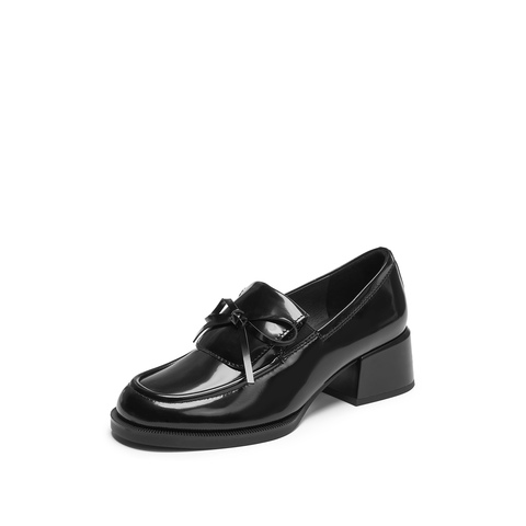 思加图2026春季新款小珍妮英伦风乐福鞋粗跟小皮鞋女单鞋EGY05AA6