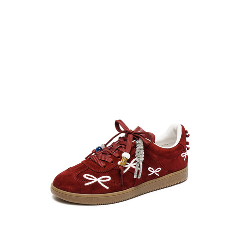 思加图2026春季新款蝴蝶音符德训鞋阿甘鞋休闲鞋平底鞋女EE933AM6