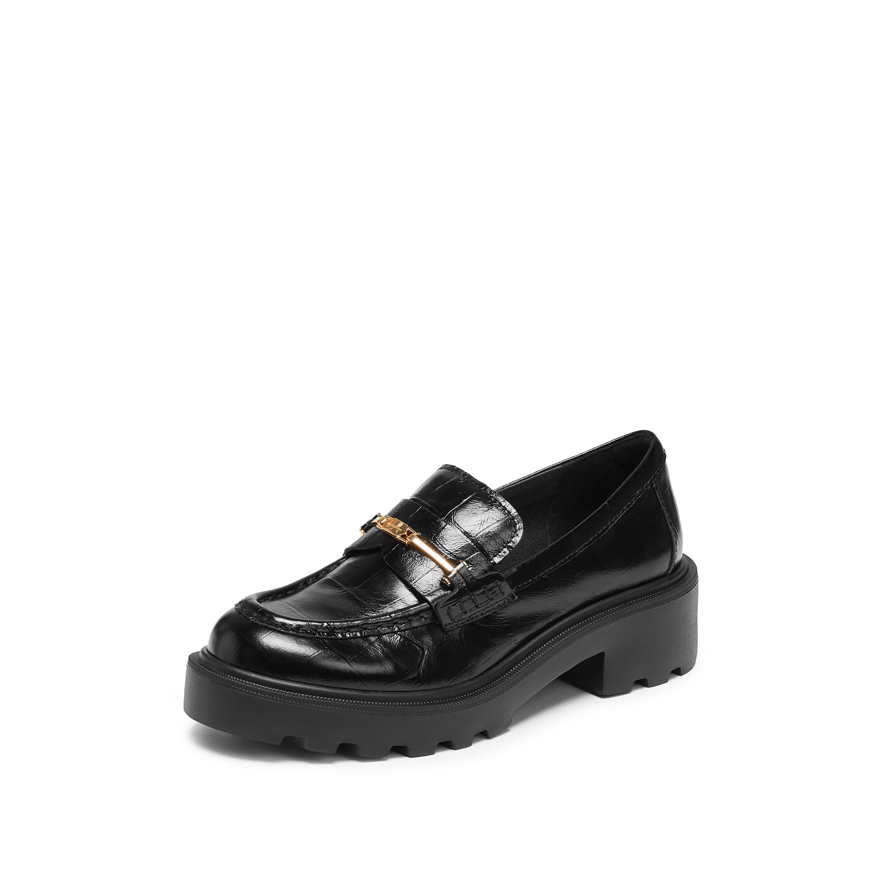 思加图2026春季新款曜金爵士英伦风乐福鞋一脚蹬小皮鞋女EGB55AA6