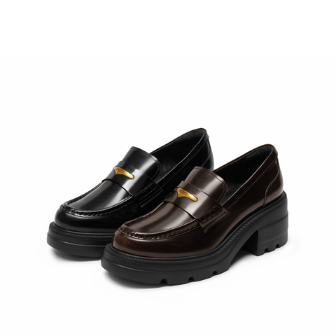 思加图2026春季新款小海鸥爵士乐福鞋小皮鞋厚底一脚蹬女EEZ22AA6