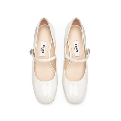 思加图2026春季新款樱桃甜心玛丽珍鞋粗跟浅口单鞋女皮鞋ECQ01AQ6