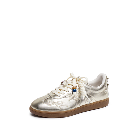 思加图2026春季新款蝴蝶音符德训鞋阿甘鞋休闲鞋平底鞋女EE933AM6